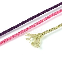 30mセグメント染色マクラメコットンコード  丸編みロープ  壁掛け用  工芸  ギフト包装  パープル  1mm  約32.81ヤード（30m）/ロール&nbsp;OCOR-T018-01C