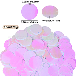 80g PVCペンダント  フラットラウンド  カラフル  30x0.3mm  穴：1.3mm&nbsp;KY-SC0002-50A