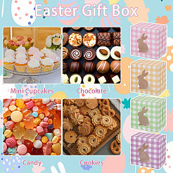 24Pcs 6 Colors Tartan Folding Paper Candy Packing Boxes with Rabbit Window&nbsp;CON-WH0085-193