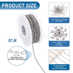 DIY Tarnish Resistant 304 Stainless Steel Cable Chains Jewelry Kits&nbsp;DIY-PJ0001-41C