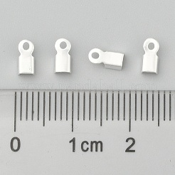 アイアン製折りたたみ式カシメエンドパーツ  圧着コードの端を折ります  銀  6x3x2.3mm  穴：1.2mm  約10000個/袋&nbsp;IFIN-ZX994-S-01