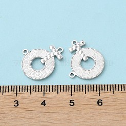 925スターリングシルバーチャーム  ドーナツと単語のクロス  銀  13x15x1.5mm  穴：1.2mm&nbsp;STER-C004-08S