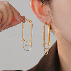 Brass Snake Chain Stud Earrings&nbsp;FS-WG84173-02