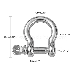 Non-Tarnish 304 Stainless Steel D-Ring Anchor Shackle Clasps&nbsp;STAS-H142-06P
