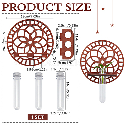 木製プラントホルダー  プラスチックビーズ収納チューブ付き  園芸植物サポート用  花  180x6.5mm  1セット&nbsp;AJEW-MA0001-05D