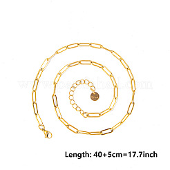 4mm ユニセックス 304 ステンレススチール ペーパークリップチェーン ネックレス&nbsp;AU9647-2