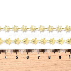 真鍮の花のリンクチェーンネックレス  鉛フリー＆カドミウムフリー  長持ちメッキ  ラックめっき  18KGP本金メッキ  17.72インチ（45cm）&nbsp;NJEW-M108-25G