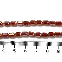 電気メッキガラスビーズセット  多面カット  ABカラー  コラム  ブラウン  4x5~6mm  穴：1mm  約80個/連  40~48cm&nbsp;EGLA-D031-01O