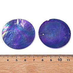 Spray Painted Natural Capiz Shell Pendants&nbsp;SSHEL-Z002-01D