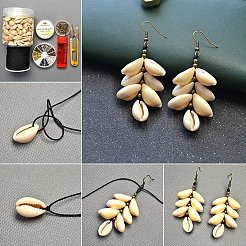 ナチュラルトランペットシェルビーズ  染め  混合図形  ミックスカラー  16~45x8~27x8~27mm  穴：1~2mm  約115~125個/箱&nbsp;BSHE-PH0001-11