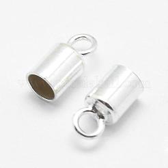 925スターリングシルバーコードエンドパーツ  銀  6.6x3x2.5mm  穴：1.5mm  内径：2.5mm&nbsp;STER-F032-09S-2.5mm