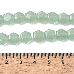 天然石グリーンアベンチュリンビーズ連売り  六角  8x8.5~9x5mm  穴：0.8mm  約47~48個/連  15.16~15.35''（38.5~39センチメートル）&nbsp;G-G463-A02-8x9mm