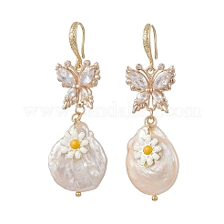 Natural Baroque Pearl Keshi Pearl Dangle Earrings&nbsp;EJEW-JE07241
