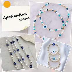 100Pcs 5 Colors Handmade Evil Eye Lampwork Beads&nbsp;LAMP-SP0001-04B