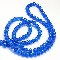 Baking Paint Transparent Crackle Glass Round Bead Strands&nbsp;DGLA-Q018-4mm-69