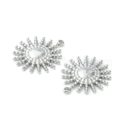 変色しない304ステンレススチールチャーム  太陽のチャーム  ステンレス鋼色  14.5x12.5x1.6mm  穴：1mm&nbsp;STAS-L269-049P
