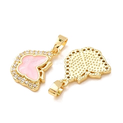 Brass Micro Pave Clear Cubic Zirconia Pendants&nbsp;CU-CBA7141-01G-B