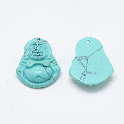 天然石&合成ミックスストーンペンダント  弥勒  18~19x15~16x7.5~8mm  穴：1mm&nbsp;G-T122-15A