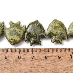 ヴィンテージの手作り磁器ビーズの連  ファンシーアンティーク施釉磁器  魚  グリーン  20x17x6mm  穴：2mm  約20個/連  12.60''（32センチメートル）&nbsp;PR-CBAA37B-02A