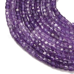天然石トルマリンビーズ連売り  ファセットテーブルカットキューブビーズ  2.5x2.5x2.5mm  穴：0.5mm  約183個/連  15.63インチ（39.7cm）&nbsp;G-L634-D02-2.5x2.5mm-A