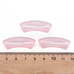 透明なアクリルビーズ  カーブチューブ  ピンク  36x13.5x11.5mm  穴：4mm  約148個/500g&nbsp;MACR-S372-001C-002
