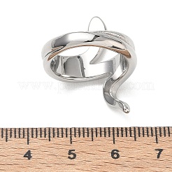 304ステンレススチール指輪  ヘビ  長持ちメッキ  ステンレス鋼色  28mm  usサイズ7（17.3mm）&nbsp;SA-CBA289B-06P