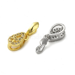 Rack Plating Brass Micro Pave Clear Cubic Zirconia Ice Pick Pinch Bails&nbsp;KK-K340-13