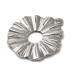変色しない304ステンレススチールペンダント  花のチャーム  ステンレス鋼色  20.5x17x1.5mm  穴：1.5mm&nbsp;STAS-R223-29
