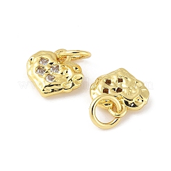 Brass Micro Pave Clear Cubic Zirconia Charms&nbsp;KK-V015-17P