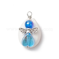 Natural Mixed Cowrie Shell Beads with Eco-Friendly Transparent Acrylic Beads and Tibetan Style Alloy Fairy Wing Beads Pendants&nbsp;PALLOY-JF03814-02