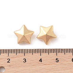 CCBプラスチックビーズ  スター  ゴールドカラー  13x13x7mm  穴：1mm&nbsp;CCB-N006-44G
