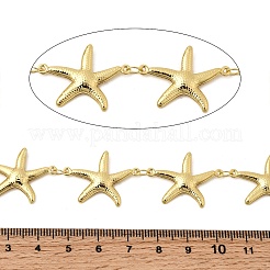 304ステンレススチール製ヒトデリンクチェーン  ハンダ付け  スプールで  長持ちメッキ  ゴールドカラー  25x20.5x3mm&nbsp;CHS-C021-02D-G