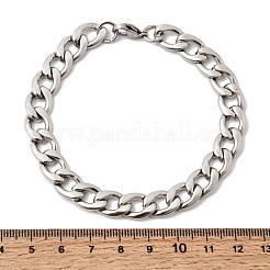 201 Stainless Steel Curb Chain Bracelets for Men&nbsp;STAS-T077-22B-02P