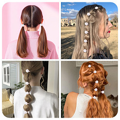 プラスチック製女の子用ヘアアクセサリー10個  ポニーテールホルダー  弾性繊維髪ゴム  ラウンド  内径：13mm&nbsp;OHAR-TAC0011-001C