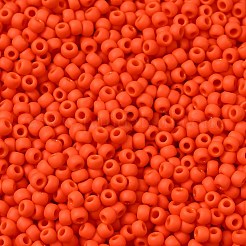 トーホー 8/0ラウンドビーズ  日本製シードビーズ  （50f）不透明なフロストサンセットオレンジ  3mm  穴：1mm  約222個/10g&nbsp;X-SEED-TR08-0050F