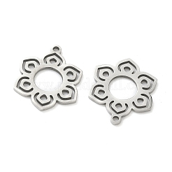 中空201ステンレスペンダント  レーザー切断  ステンレス鋼色  花  18.5x14.5x0.8mm  穴：1.4mm&nbsp;STAS-F337-10B-P