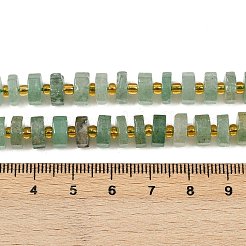 天然の緑のイチゴクォーツビーズ連売り  多面カット  ディスク  ヒシビーズ  シードビーズで  8x2.5~4.5mm  穴：1mm  約74~75個/連  15.47~15.55''（39.3~39.5センチメートル）&nbsp;G-F796-A08-01