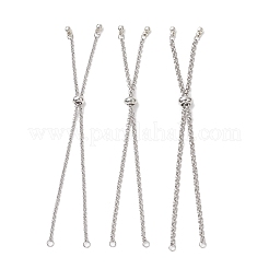 3Pcs 3 Styles 304 Stainless Steel Rolo Chain Slider Bracelet Making&nbsp;AJEW-JB01503