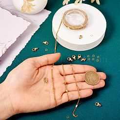 DIY 304 ステンレス フィガロ チェーン ネックレス ブレスレット 作成キット  ジュエリーセット  18KGP本金メッキ  2~5x1.5~2x0.2~0.3mm&nbsp;DIY-TA0009-98