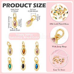20Pcs Brass Micro Pave Cubic Zirconia Pendants&nbsp;KK-TA0002-24