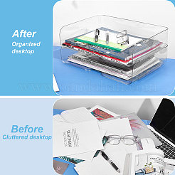 Transparent Plastic Desktop File Storage Box&nbsp;AJEW-WH0455-281