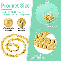150Pcs 2 Strands Electroplate Glass Beads Strands&nbsp;EGLA-TA0013-57A