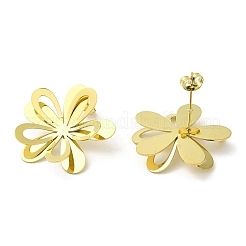 Hollow Out Flower Stainless Steel Stud Earrings for Women&nbsp;EJEW-G360-01C