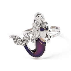 Glass Mermaid Mood Ring&nbsp;RJEW-C031-05P