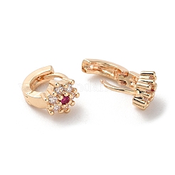 Rack Plating Brass Micro Pave Cubic Zirconia Hoop Earrings&nbsp;LS-EJEW-P238-29KCG