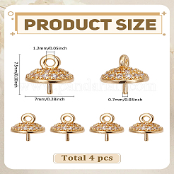 4Pcs Brass Micro Pave Clear Cubic Zirconia Peg Bails&nbsp;KK-LP0004-50