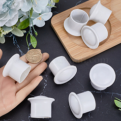 プラスチックカーテンロッドヘッド  コラム カーテンポール フィニアル  コラム  ホワイト  41x33mm  内径：28mm&nbsp;FIND-WH0419-86C