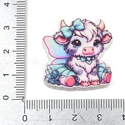 印刷されたシリコンビーズ  焦点ビーズ  フェアリーハイランド牛  29x29x7mm  穴：2mm&nbsp;SL-CBADDB1-08B