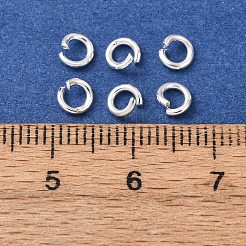 真鍮製オープンタイプ丸カン  ラウンド  カドミウムフリー＆鉛フリー  925銀メッキ  4.5x0.9mm  内径：3mm  19ゲージ&nbsp;KK-G604-08S-20