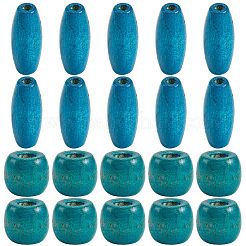 200Pcs 2 Styles Dyed Natural Wood Beads&nbsp;WOOD-PA0001-29B